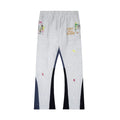 Gallery Dept. "DEPT. de la GALERIE" Paint Splatter Contrast Panel Sweatpants - Heather Grey