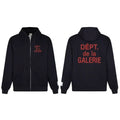 Gallery Dept. "Dépt. de la Galerie" Zip Hoodie – Red French Print, Oversized Fit