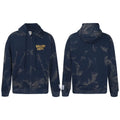 Gallery Dept. "Water Ripple" Zip Hoodie – Navy Blue Tie-Dye, Gold Logo