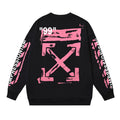 Off-White Pink Brush Arrow Graphic Sweatshirt Black